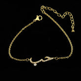 Delicate gold chain bracelet met tekst liefde in het Arabisch en crystal accenten